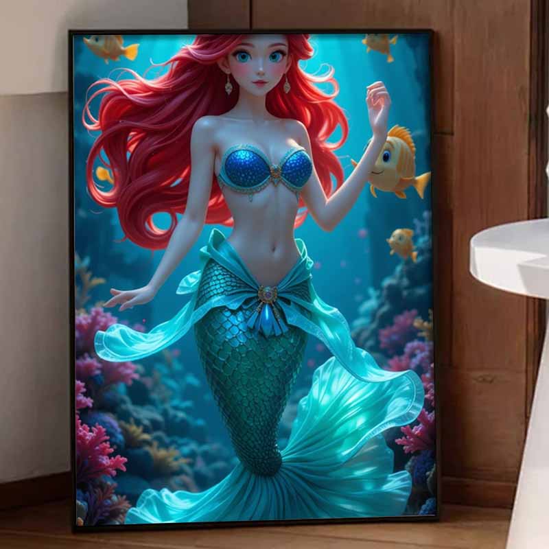 Disney Diamond Painting Full of Diamonds 5D Ariel Diamond Art Home Decoration Creative Handicrafts