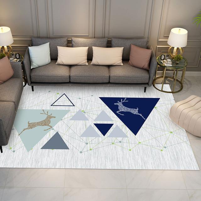 New Living Room Geometric Lines Carpet Printed Carpet Living Room Minimalist Coffee Table Carpet Bedroom Decoration Carpet