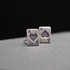Retro Ace of Spades Earings For Men Women Punk Gothic Hiphop Zinc Alloy Stud Earings Good Luck Jewelry Unisex Creative Gift