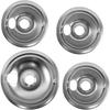 BAAJ-For Electric For GE Hotpoint Stove, 3 Pcs 6" And 1 8" Cooktop Drip Pan Replacement Range