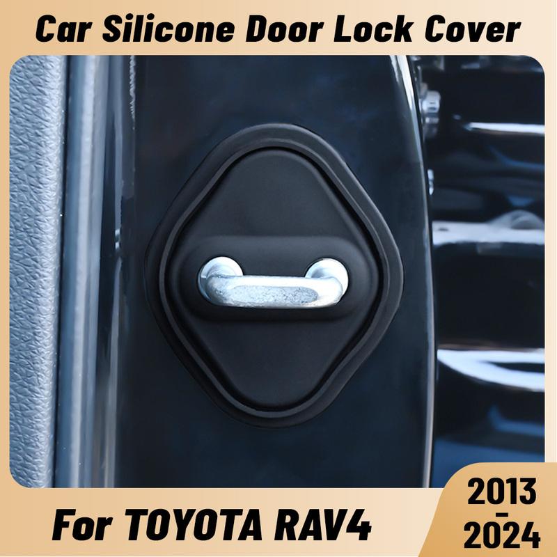 Pour TOYOTA RAV4 2013-2024 Amortisseur de Choc de Porte de Voiture Protection de Serrure de Porte Cache-Loquets de Serrure de Porte Auto en Silicone Accessoires