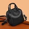 100% Genuine Cowhide Leather Shoulder Bag For Women Large Capacity Luxury Ladies Solid Color Messenger Handle Commuter Tote Sac