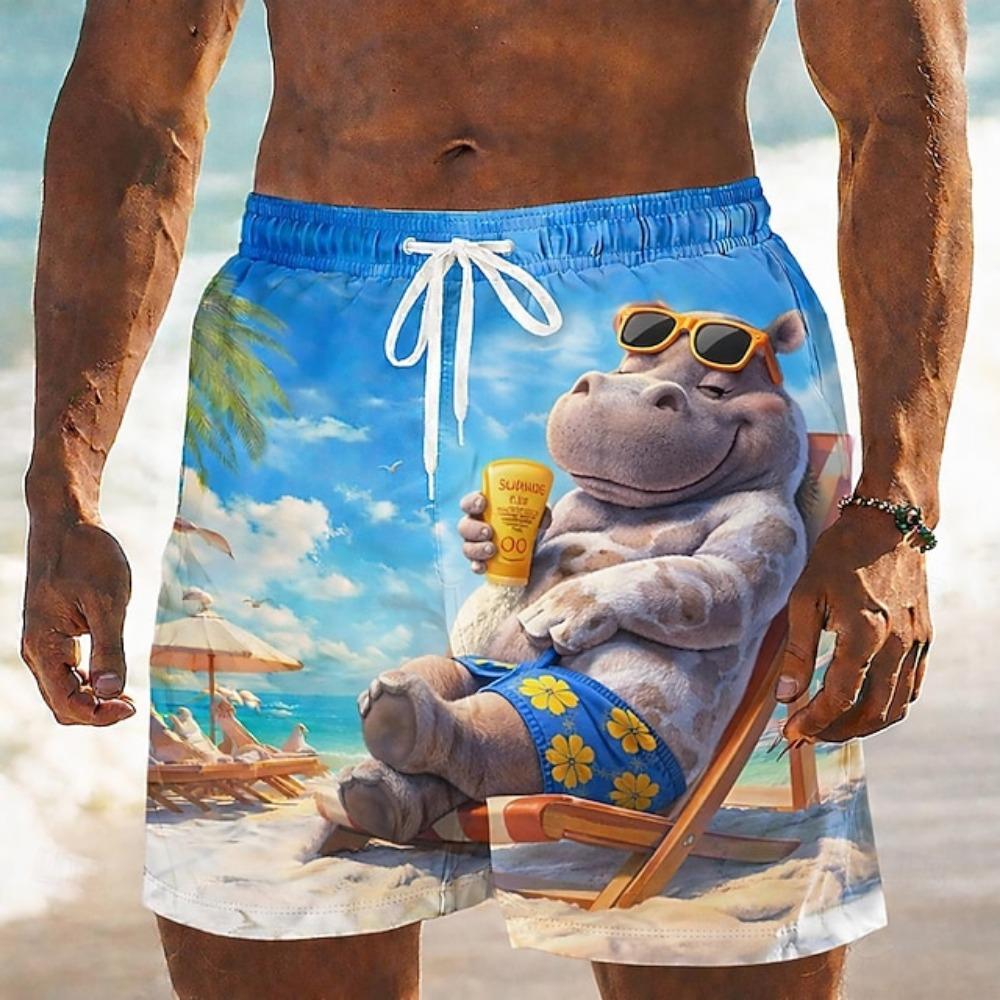 Men s Funny Giraffe Design Beach Shorts Relaxing Giraffe Graphic Quick Dry Swim Trunks For Vacation Surfing Shorts S