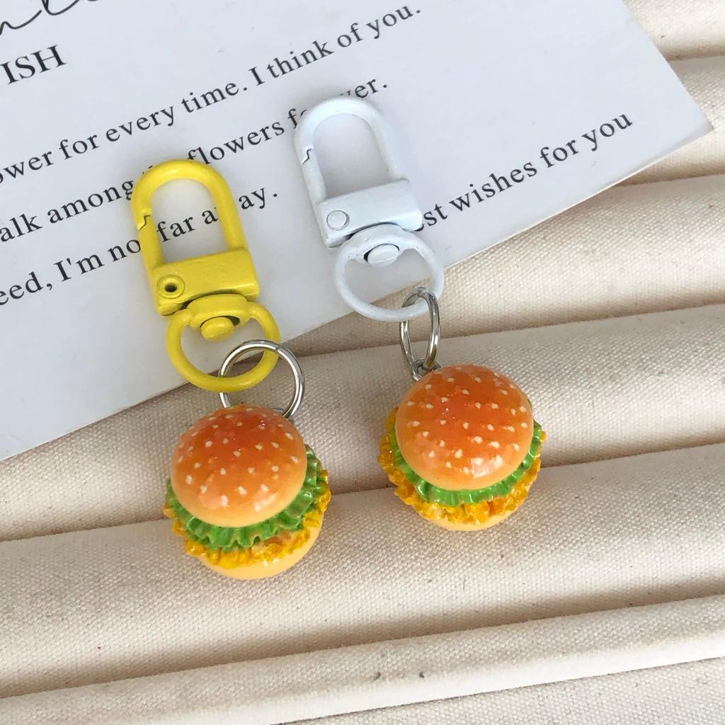 Simulation Mini Burger Trendy Cute Food Toy Model Backpack Pendant Funny Personality Fun Unisex Accessories Bag Charm