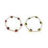 Simple Pastoral Style Elastic Bracelet Colorful Imitation Pearls and Sparkling Crystals Handchain Accessory for Women
