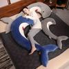 Cartoon Soft Shark Pillow Plush Toy Big Shark Doll Girl Sleeping Leg Long Pillow Muppet Doll