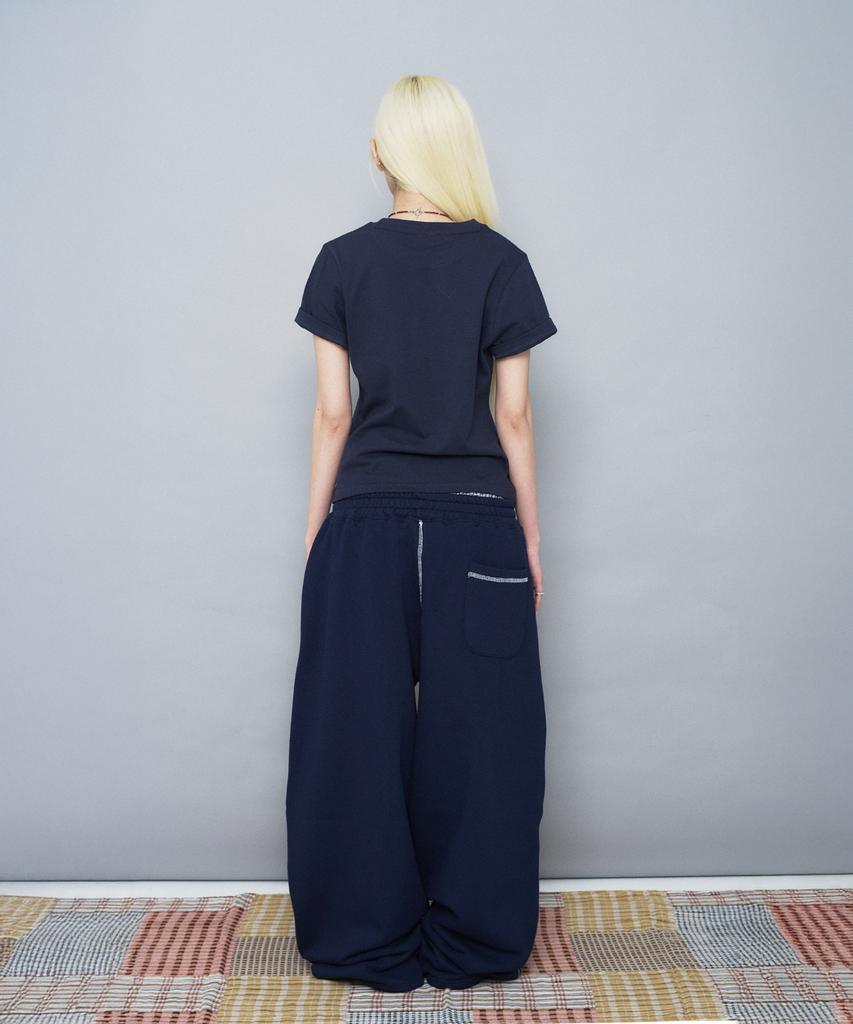Ssobi Stitch Curved Long Pants [Navy]