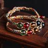 Red Five Colored Bead Rope Weaving Strand Bracelets Woven Handmade Beads Bracelet For Women