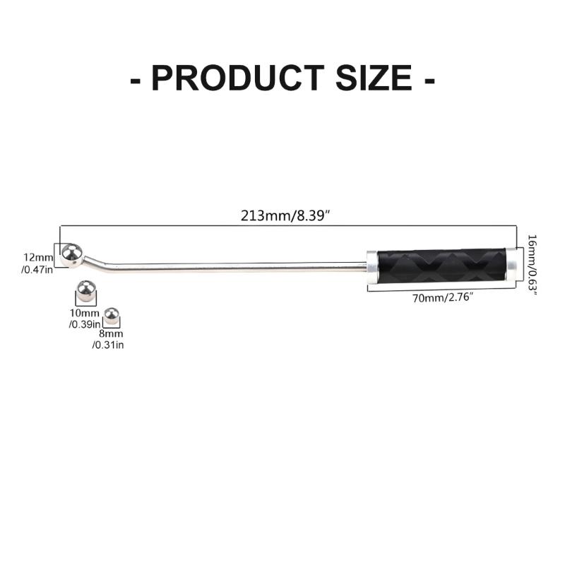 Multipurpose Brass Instrument Restoration Tool Stainless Steel Texture Ergonomic Long Handle and 3 Repair Spheres