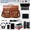Rustic Leather Laptop Messenger Bag, Personalized Briefcase, Crossbody Office Satchel, Handmade Gift for Men, Valentine Present
