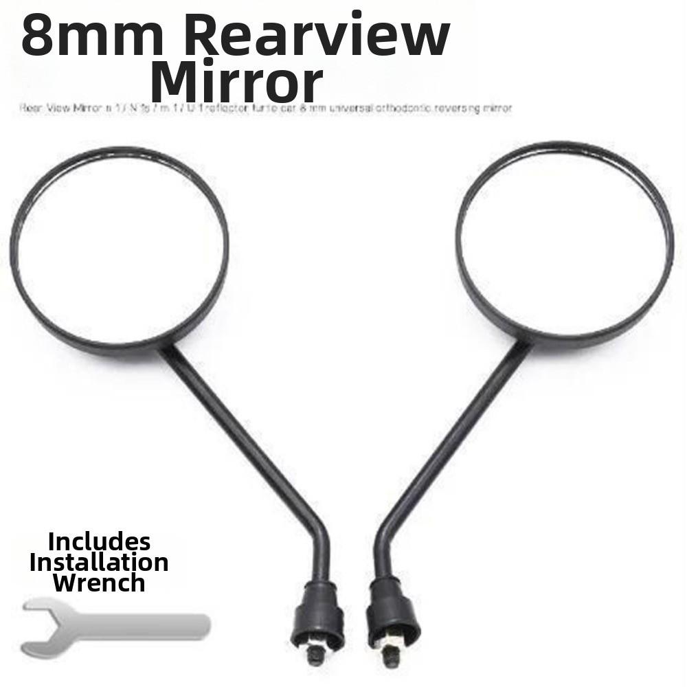 1Pair Black 8mm/10mm Rigth Thread Electric Scooter Rearview Mirror