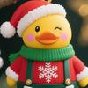 Christmas Duck Ornament Xmas Tree Hanging Duck Decoration Cute Resin Duck with Santa Hat for Home Office Holiday Party Decor