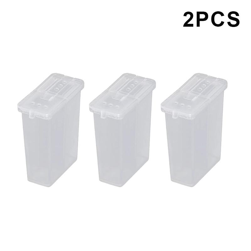 

2 In 1 Multi-Purpose Camping Seasoning Shaker With Lid 2-Compartment Salt Pepper Spice Jar For Outdoor Bbq Cooking Storage Box 2pcs