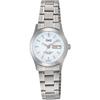 Citizen Q&Q Analog Watch Stainless Steel Waterproof Date Day Display Metal Band White Dial W473-201 Women's Silver