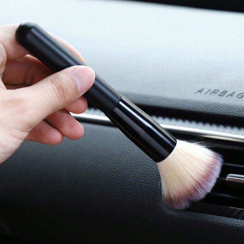 Black Small Soft Brush for Car Interior Detailing - Plastic Detail Brush for Thorough Cleaning