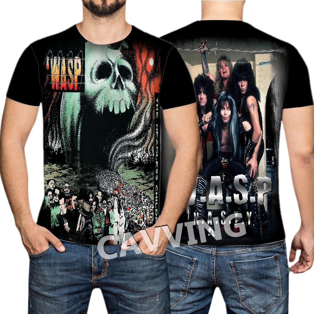 Summer New Men T-shirt Rock Band W.A.S.P 3d Printed Tshirt Men Women Fashion O-Neck Short Sleeve Tops Tees Daily Casual Clothes