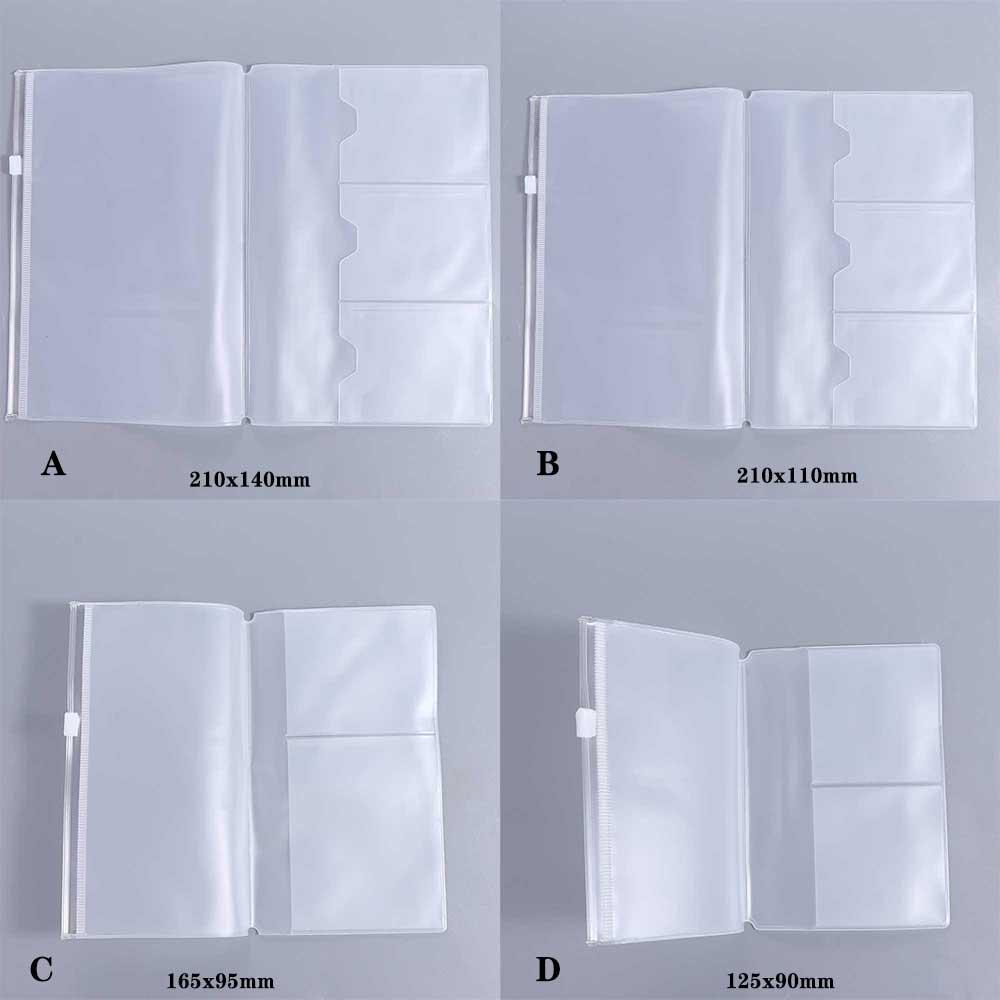 Standard Notebook Storage Bag Journal Planner Card Holder PVC Zipper Bag Notebook Zipper Bag
