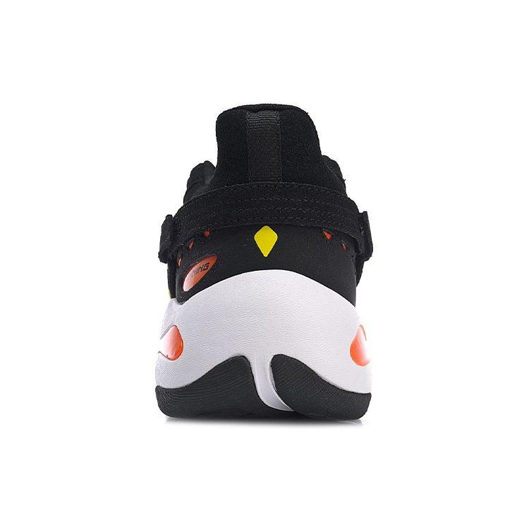 Li Ning Butterfly Cushioning Slip Resistant Low Top Chunky Sneakers Black Yellow AGCN225-6