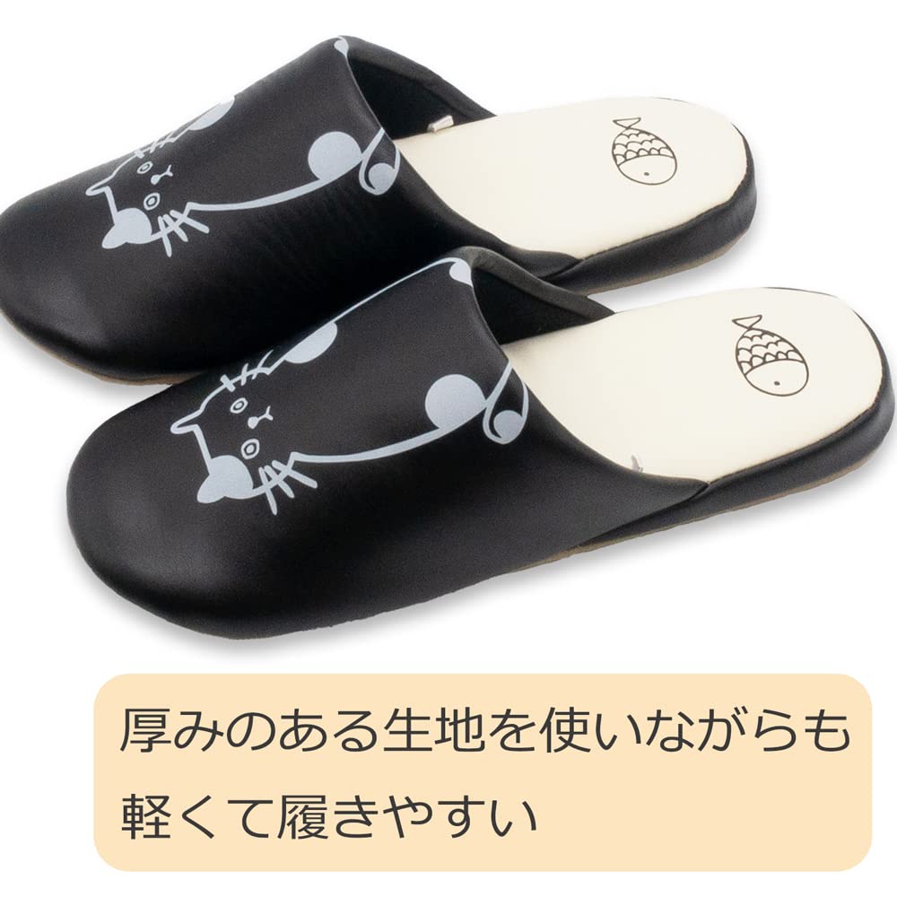 Okamura LOVECAT Cat Print Soft Slippers (White)