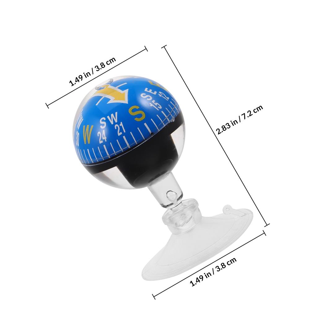 Mini Car Compass Suction Cup Mount for Dashboard Or Windshield High Precision Directional Guide for Outdoor Driving