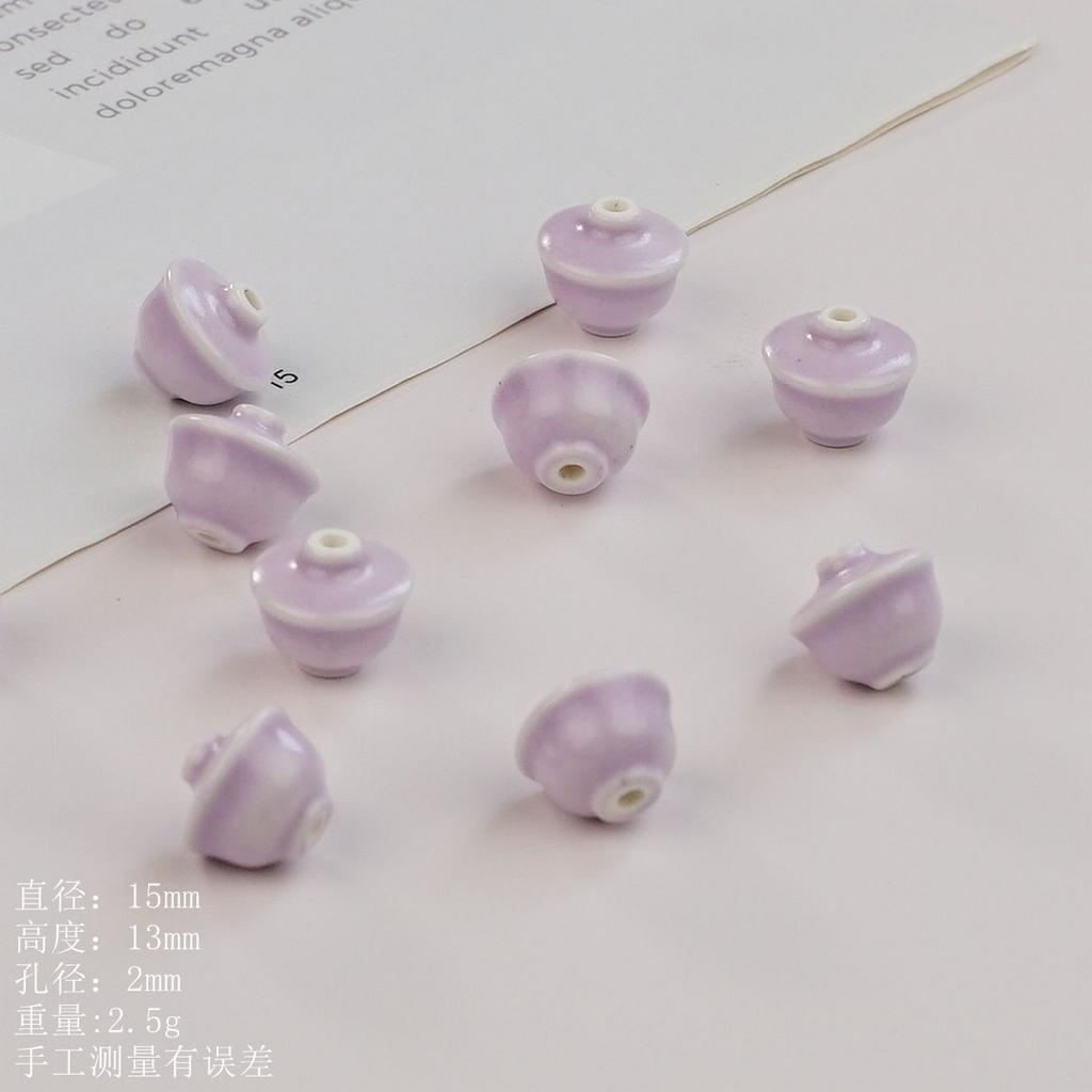 Perline sfuse in ceramica mini piccolo coperchio ciotola temperamento fresco stile nazionale materiale per accessori fatti a mano fai-da-te con perline
