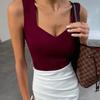 Damen Sommer Mode Einfarbig Enganliegende Kurzarm Top Ärmellos Weite Ärmel Pullover Tank Top