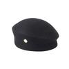 Autumn and Winter New Fashion Retro British Delicate Wool Felt Top Hat Stewardess Hat with Metal Label Women's Elegant Woolen Hat