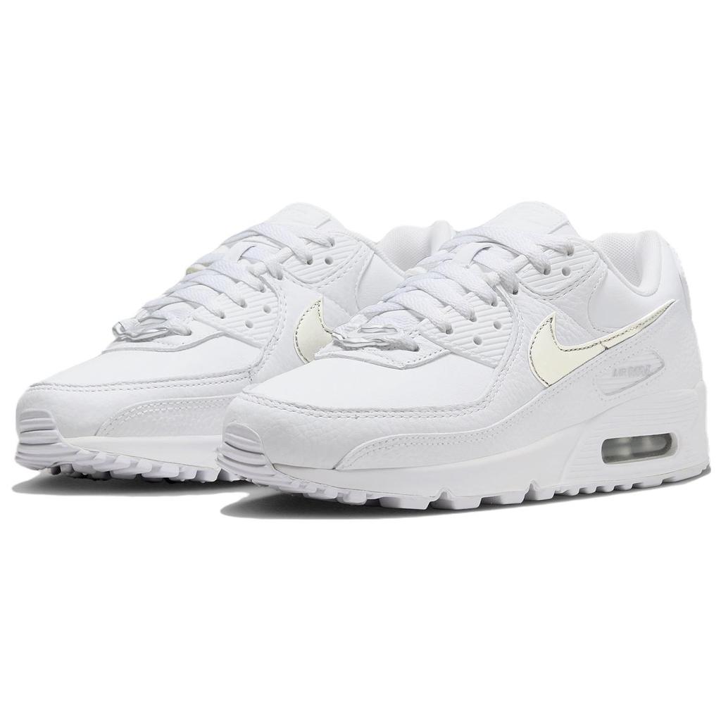 Nike Air Max 90 White Metallic Silver Women Sneakers Blue-Joy FV0949-100