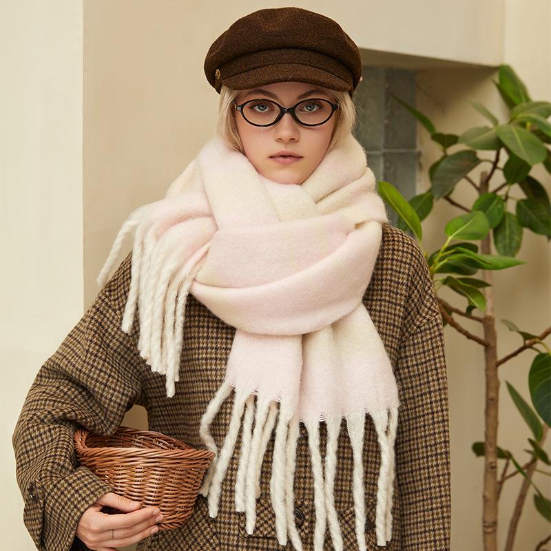 Winter new high-end thickened warm scarf women's winter atmosphere soft scarf sweet shawl