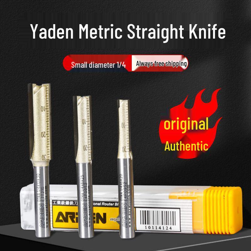 Yaden Blade Metric Fixed Blade Milling Cutter Trimmer - Small Router Slotting Cutter 1/4" for Woodworking & Stock Removal