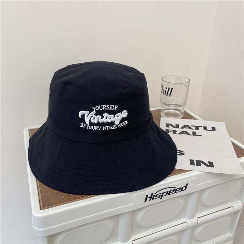 Style Hat Versatile Letter Embroidery Womens Sunshade Hatscaps Fisherman