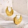 Vintage Metal Stainless Steel 18K Gold Color Earring Geometric Unusual Earrings for Women Statement Stereoscopic Stylish Jewelry