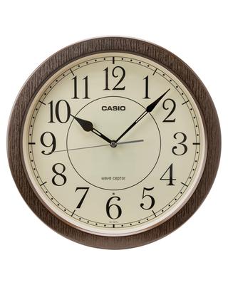CASIO Wall Woodgrain Step Second Nighttime Stop Dark Suitable for Clock, Radio-Controlled, Finish, Hand, Function, Brown, Japanese-Style Rooms,