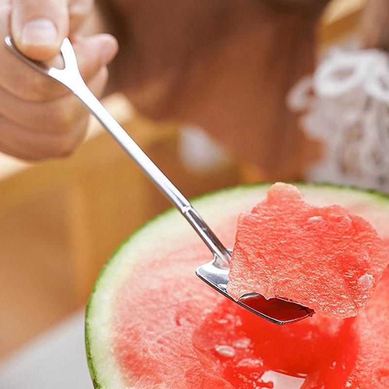 2Pcs/Bag Creative Shovel Shape Stainless Steel Coffee Spoon Tea Spoon Watermelon Spoon Ice Cream Scoop Cutlery Kitchen Accessory