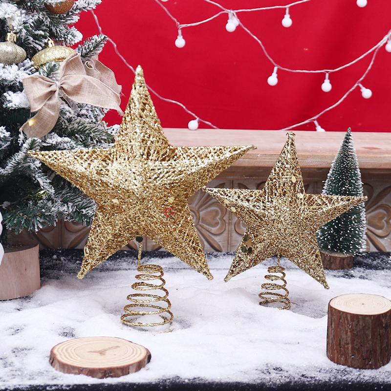 Glitter Christmas Tree Topper Star Sliver Gold Xmas Tree Ornaments Top Decor Christmas New Year Navidad Noel Natal Decor 2026 7