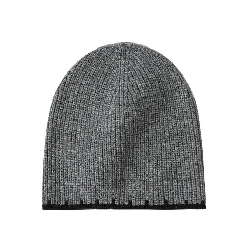 Autumn and winter knitted hat men's warm and cold-proof casual versatile lock edge hat women's ear protectors wool pullover cold hat