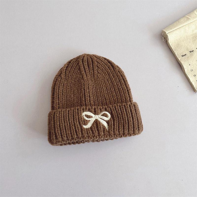 Korean Bowknot Baby Hat Winter Warm Knitted Baby Boys Girl Cap Beanies Soft Anti-Cold Infant Toddler Kids Hat Bonnet