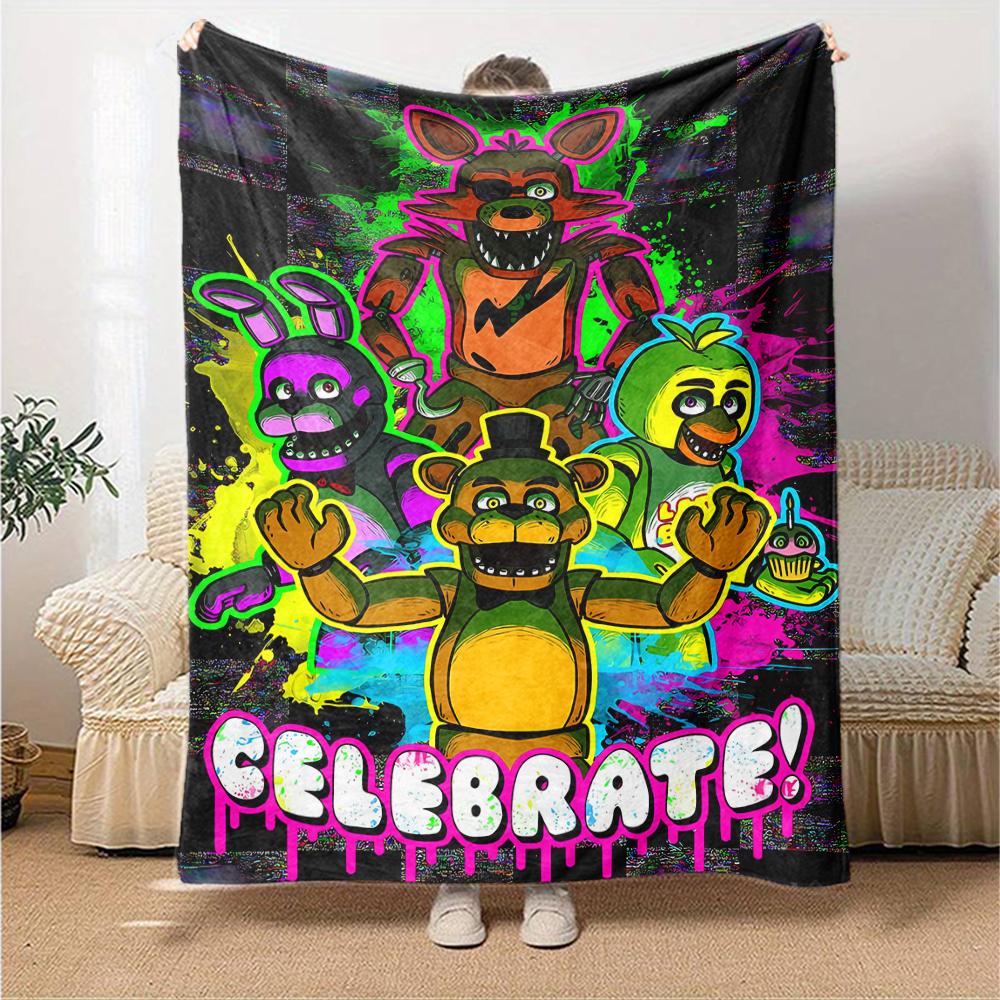 1pc Freddy Bear2 Blanket, Gift, for Men and Women, Soft Blanket, Good for Sofa Bed Couch Travel, Lightweight Flannel Blanket