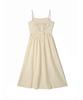 VIKINI VENDER Rachel Shirred Back-Point Long Dress - Cream Yellow