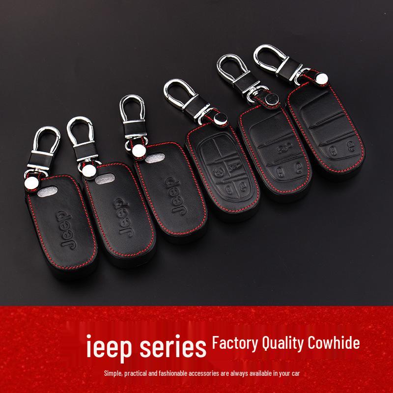 Jeep Liberty, Renegade, Grand Cherokee, Compass Genuine Leather Key Cover