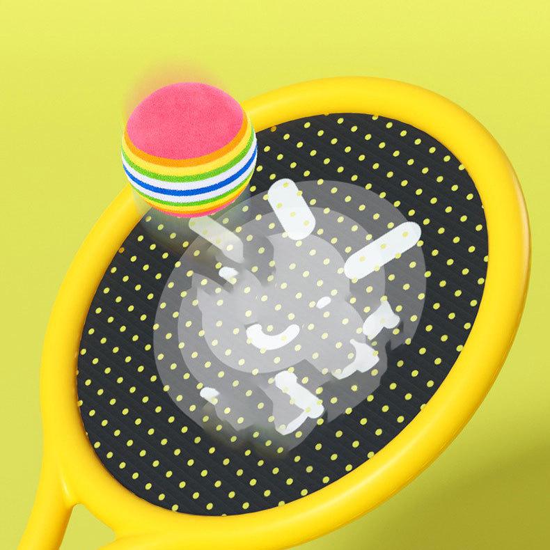 Rainbow EVA High Elastic Badminton and Beach Tennis Set with Bouncing Ball and Shuttlecock