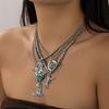 Fashionable Turquoise Statement Necklaces Adjustable Length Choker Trendy Accessories for Various Outfits and Event