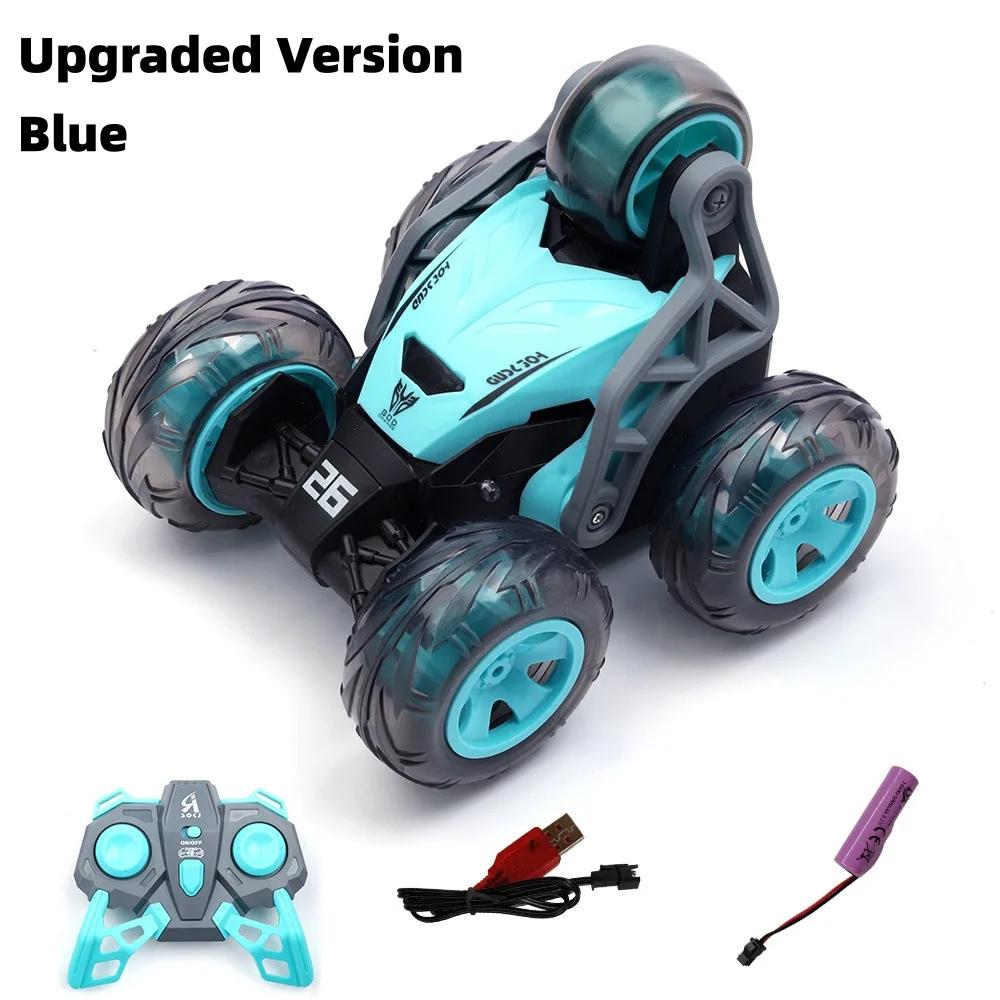 2.4G Remote Control Stunt Car with Lights 5 Wheels 360 Degree Roll Stunt Cars RC Tumbling Vehicle Kids Racing Cars Children Toy