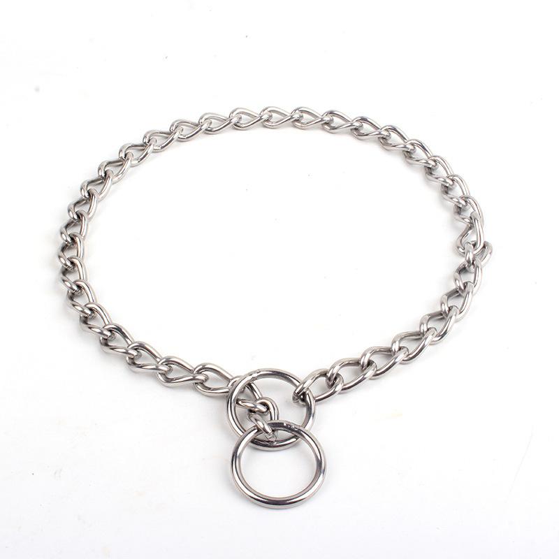 Double Ring Stainless Steel Dog Chain Metal P Chain Neck Collar Stainless Steel P Chain Dog P Chain Dog Neck Collar Neck Collar