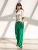 EDENIK Shell Pattern Crop Short Sleeve T-Shirt_Yellow Green