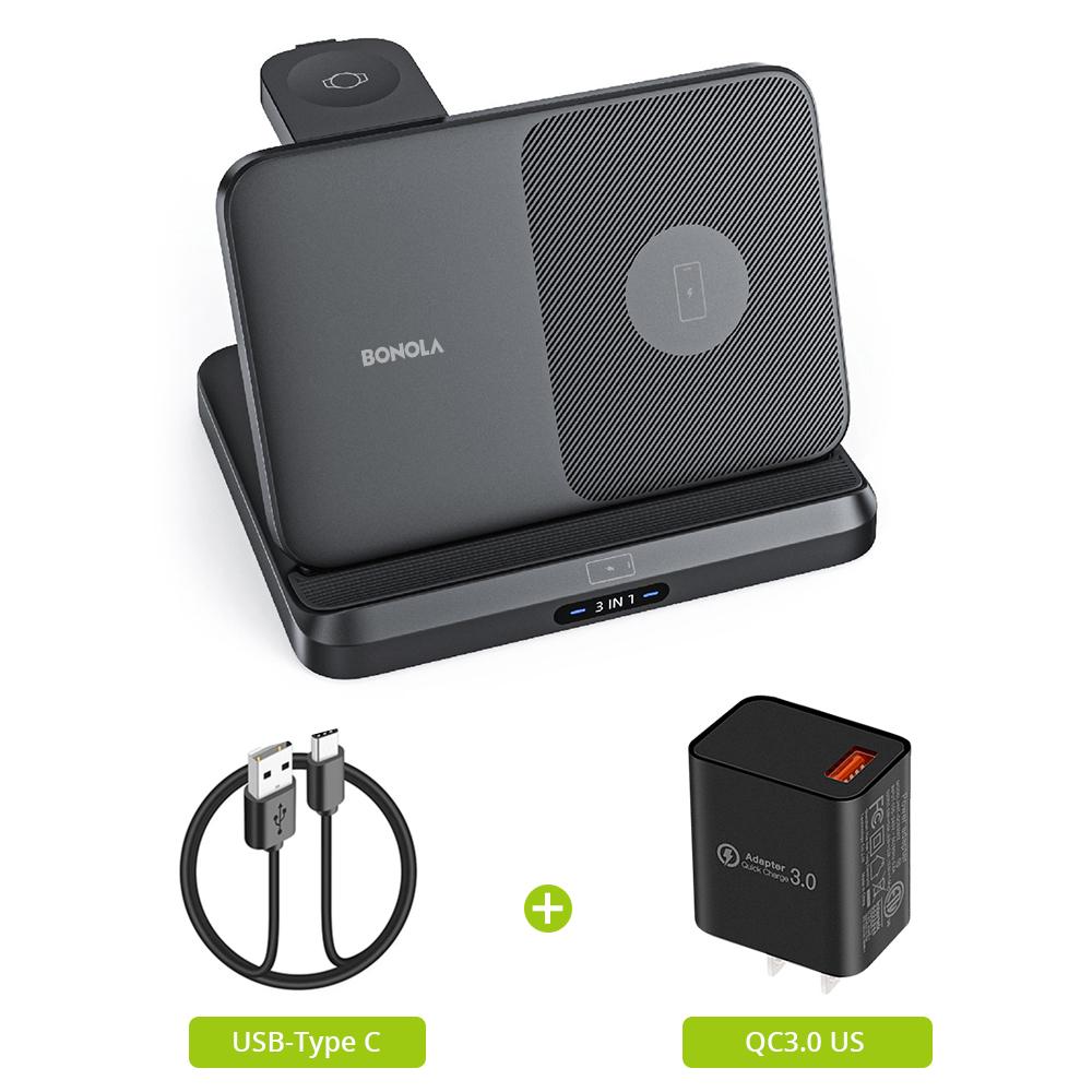 Faltbares kabelloses Ladegerät 3 in 1 Station für Samsung Z Fold 3/z Flip4 Qi schnelles kabelloses Laden für Galaxy Watch/Ohrhörer