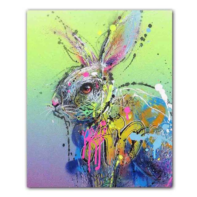 Nordic Street Graffiti Art Animal Canvas Abstract Rabbit Koala Tiger Orangutan Poster Office Living Room Home Decoration Mural No Frame