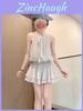 French Gentle Style Short Sleeve Dress With Knit Fabric For Summer Women
