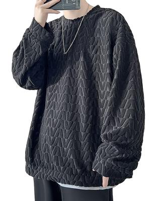 Fall Plus Sizes Loose Soft To the Popular Solid Color Long Sleeve Cool Casual Stylish Drop Simple and Unisex [foveitaa] Men's Sweatshirt, Available,