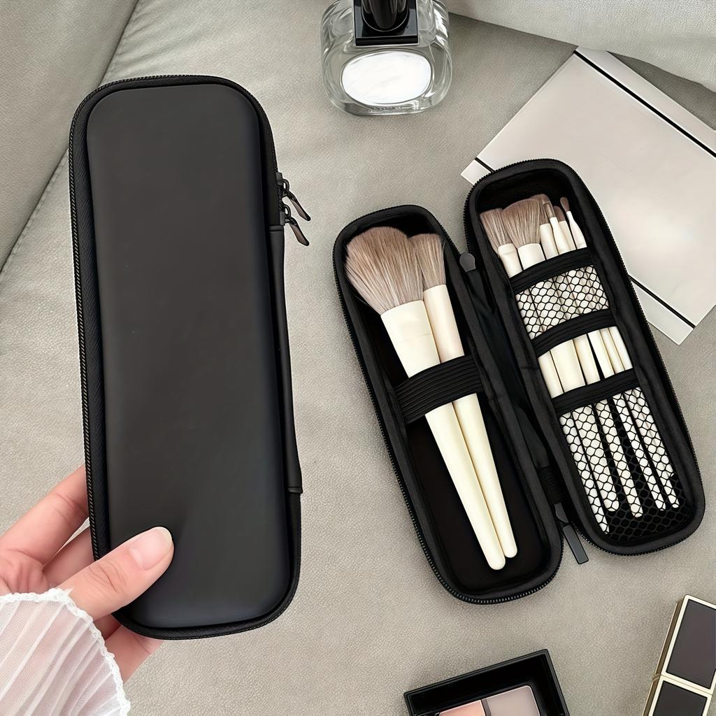 Reise Make-up Pinsel Organizer Etui-Kosmetiktasche mit Reißverschluss und mehreren Fächern, tragbare Kulturtasche für Frauen, Männer